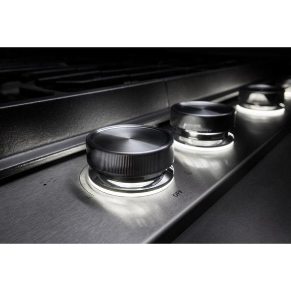Kitchenaid® Gas-on-Metal Cooktop with an Integrated Wok Grate and CookShield™ Finish KCGK736SJP