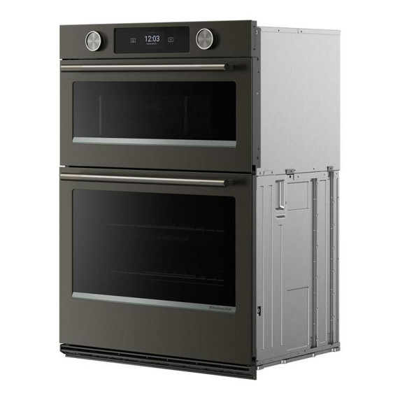 Kitchenaid® 30-inch Smart Electric Combo Wall Oven with Intelligent Cooking Camera - Black Ore KOEC930SBE