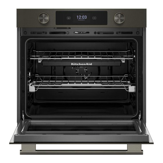 Kitchenaid® 30-inch Smart Electric Single Wall Oven with Intelligent Cooking Camera - Black Ore KOES930SBE