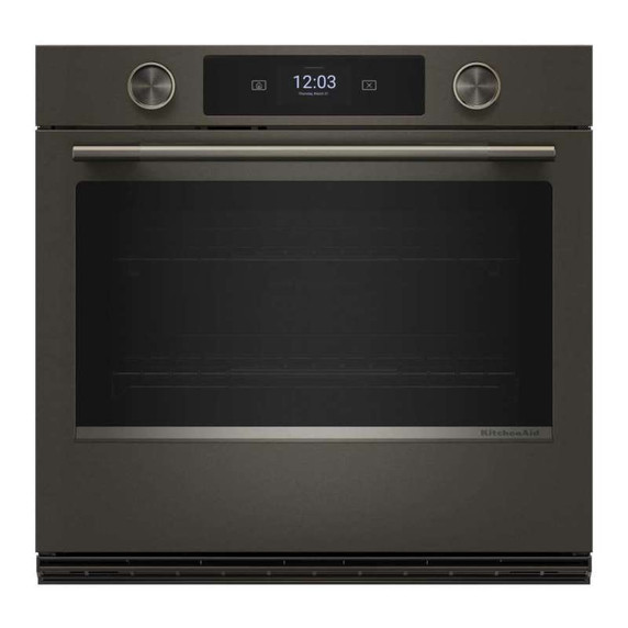 Kitchenaid® 30-inch Smart Electric Single Wall Oven with Intelligent Cooking Camera - Black Ore KOES930SBE