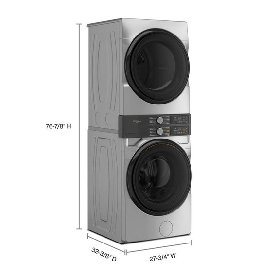Whirlpool® Smart ENERGY STAR® Front Load Laundry Tower 5.2 cu. ft. Washer & 7.4 cu. ft. Electric Dryer with UV Clean Technology and FreshFlow™ Vent System YWEF5727TR