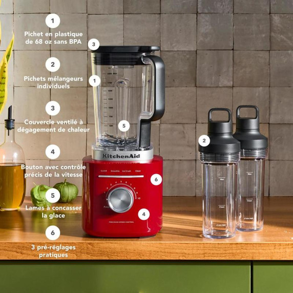 KitchenAid® Pure Power Blender with 2 Personal Blending Jars KSB2078ER