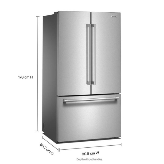 Maytag® 31 Cu. Ft. XL Capacity French Door Bottom Mount Refrigerator with Ice + Water MRFF4336TZ