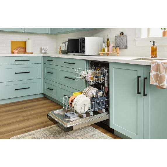 Whirlpool® 18" Stainless Steel Dishwasher with Half Load Cycle and Triple Spray Arms - 48 dBA WDFS5118SS