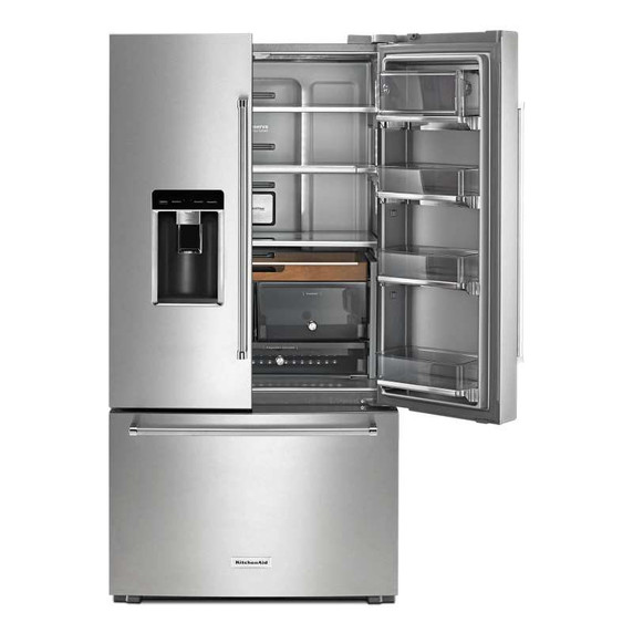 Openbox of Kitchenaid® 23.8 cu. ft. 36" Counter-Depth French Door Platinum Interior Refrigerator with PrintShield™ Finish KRFC704FPS