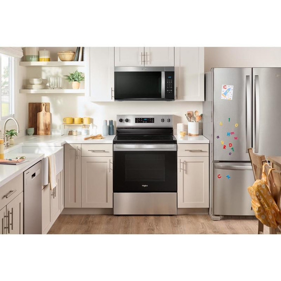 OPEN BOX***  Whirlpool® 30’ W 1.7 cu. ft Over the range Microwave with 900-Watts Cooking Power YWMMS3130RZ
