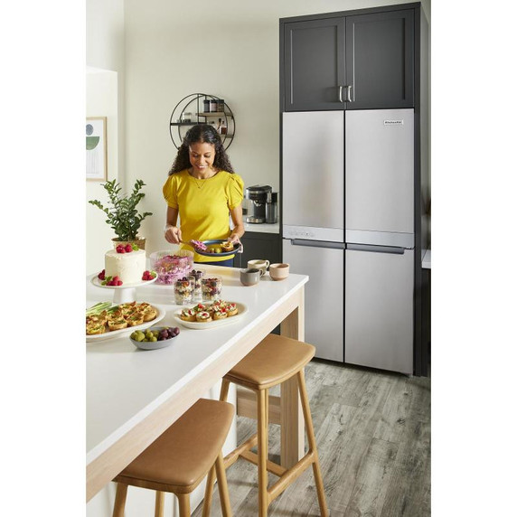 OPEN BOX Kitchenaid® 19.4 cu. ft. 36-inch wide Counter-Depth 4-Door Refrigerator with PrintShield™ Finish KRQC506MPS