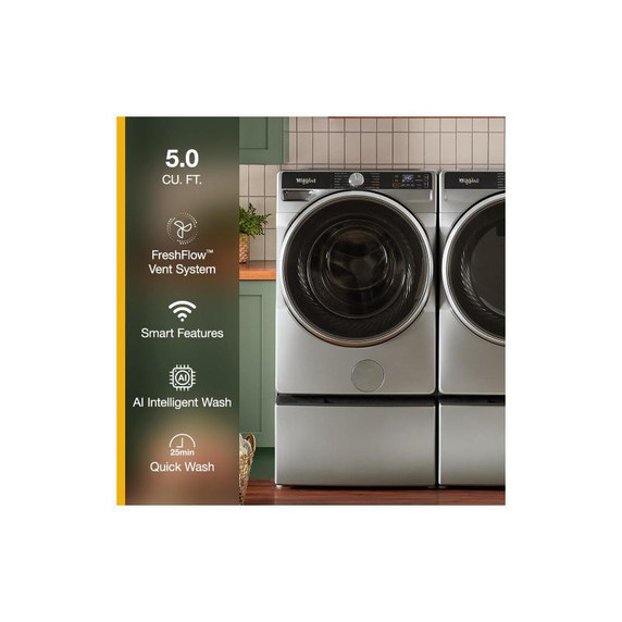 OPEN BOX Whirlpool® 5.8 cu. ft. I.E.C. Smart Front Load ENERGY STAR® Certified Washer with FreshFlow™ Vent System and Intelligent Wash WFW6720RR