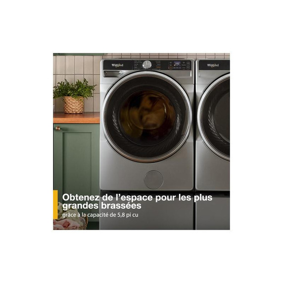 OPEN BOX Whirlpool® 5.8 cu. ft. I.E.C. Smart Front Load ENERGY STAR® Certified Washer with FreshFlow™ Vent System and Intelligent Wash WFW6720RR