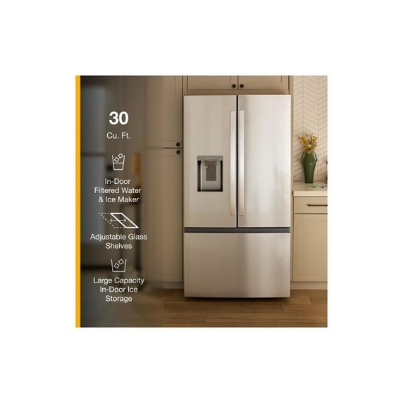 OPEN BOX Whirlpool® 36-Inch French Door Refrigerator with In-Door Water and Ice Maker - 30 cu. ft. WRFF3536SZ