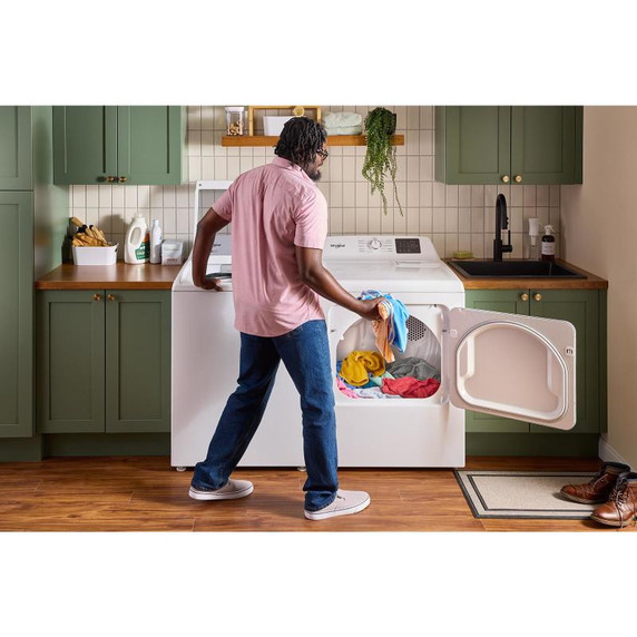 OPEN BOX Whirlpool® 7.0 cu. ft. Electric Dryer with Adaptive Dry - Vented Top Load Matching YWED4105SW