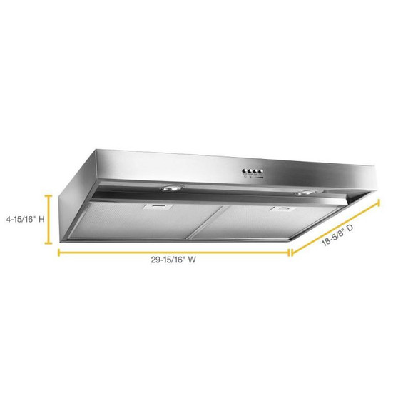 OPEN BOX Whirlpool® 30" Range Hood with Dishwasher-Safe Full-Width Grease Filters WVU37UC0FS