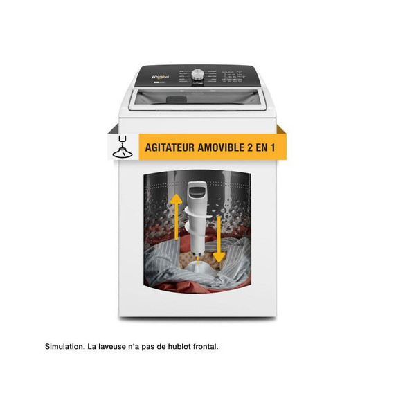 OPEN BOX Whirlpool® 5.4 - 5.5 Cu. Ft. I.E.C. Capacity Top Load Washer with Removable Agitator WTW5057LW