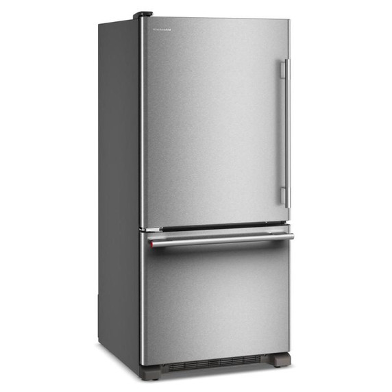 Open Box  Kitchenaid® 19 Cu. Ft. 30-Inch Standard-Depth Bottom Mount Refrigerator with Left Door Swing KRBL130SPS
