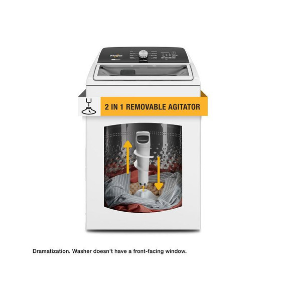 * OPEN BOX Whirlpool® 5.4 - 5.5 Cu. Ft. I.E.C. Capacity Top Load Washer with Removable Agitator WTW5057LW