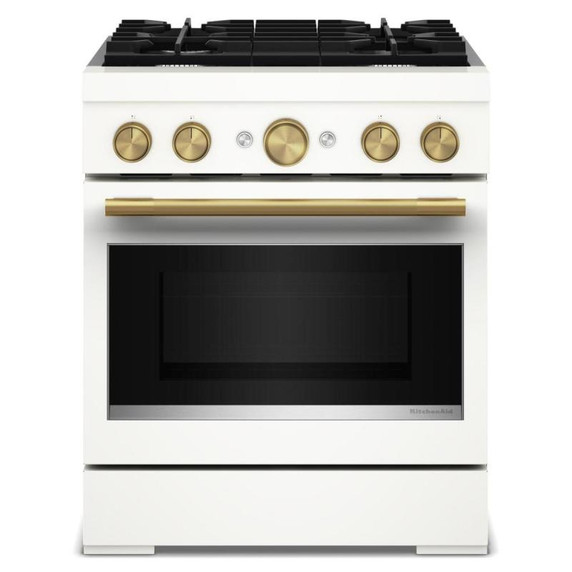 KitchenAid® 30-Inch 4 Burner Commercial-Style Dual Fuel Range with No Preheat Air Fry Mode KFDS930SPL