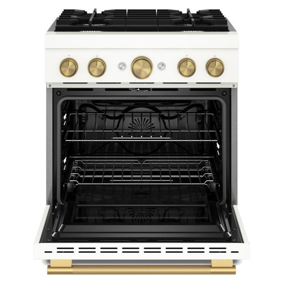 KitchenAid® 30-Inch 4 Burner Commercial-Style Dual Fuel Range with No Preheat Air Fry Mode KFDS930SPL