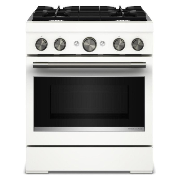 KitchenAid® 30-Inch 4 Burner Commercial-Style Dual Fuel Range with No Preheat Air Fry Mode KFDS930SPL