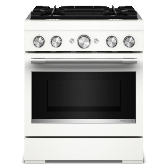 KitchenAid® 30-Inch 4 Burner Commercial-Style Dual Fuel Range with No Preheat Air Fry Mode KFDS930SPL