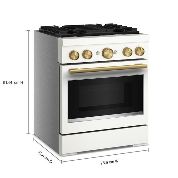 KitchenAid® 30-Inch 4 Burner Commercial-Style Dual Fuel Range with No Preheat Air Fry Mode KFDS930SPL