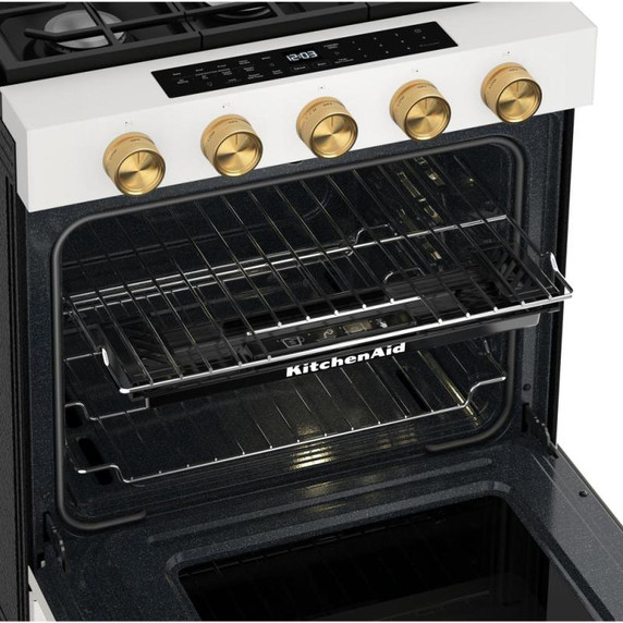 Kitchenaid® 5.0 Cu. Ft. Smart Slide-in Gas Range with Convection Cooking Modes and 2-in-1 Burner KSGS530SPL
