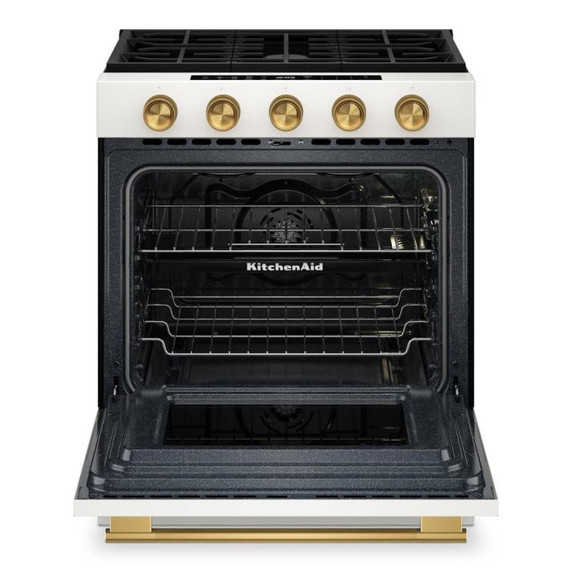 Kitchenaid® 5.0 Cu. Ft. Smart Slide-in Gas Range with Convection Cooking Modes and 2-in-1 Burner KSGS530SPL