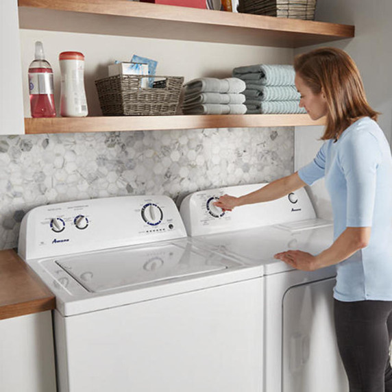 Open Box  Amana® 6.5 cu. ft. Top-Load Electric Dryer with Automatic Dryness Control YNED4655EW
