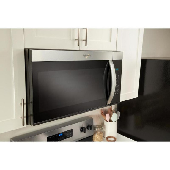 Open Box Whirlpool® 30’ W 1.7 cu. ft Over the range Microwave with 900-Watts Cooking Power YWMMS3130RZ
