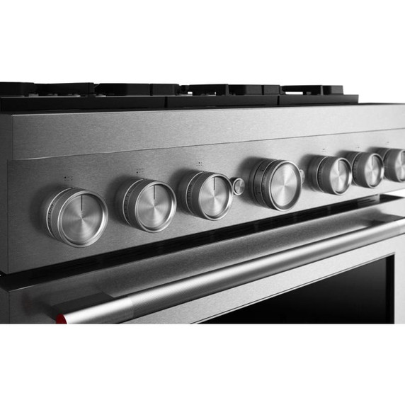 Open Box KitchenAid® 36-Inch 6 Burner Commercial-Style Dual Fuel Range with No Preheat Air Fry Mode KFDS936SSS
