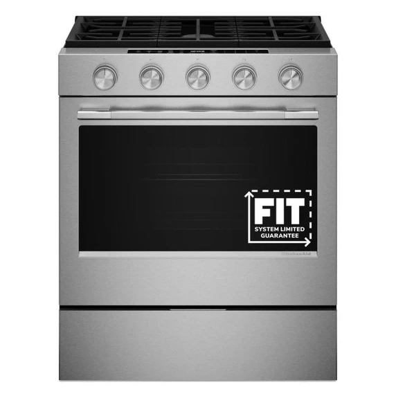 Open Box Kitchenaid® 5.0 Cu. Ft. Smart Slide-in Gas Range with Convection Cooking Modes and 2-in-1 Burner KSGS530SPS
