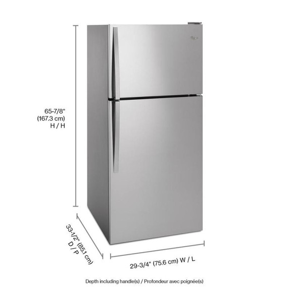 OPEN BOX Whirlpool® 30" Wide Top-Freezer Refrigerator WRT148FZDM