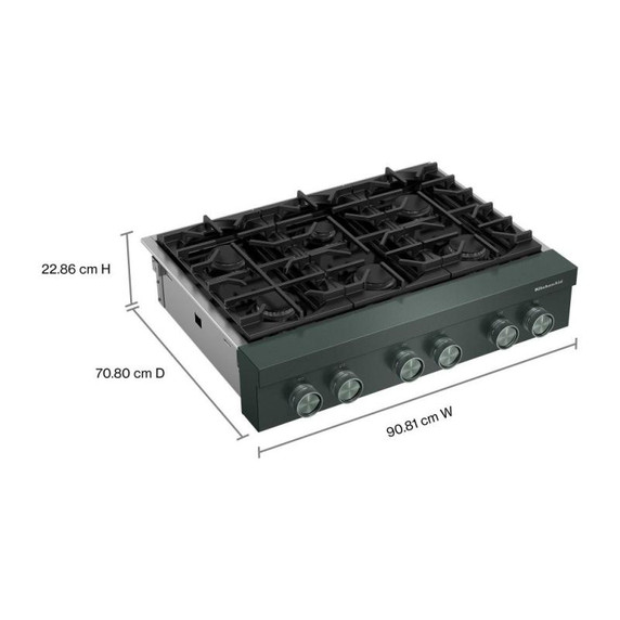 KitchenAid® 36-inch 6-Burner Gas Commercial-Style Rangetop KCGK936TJP