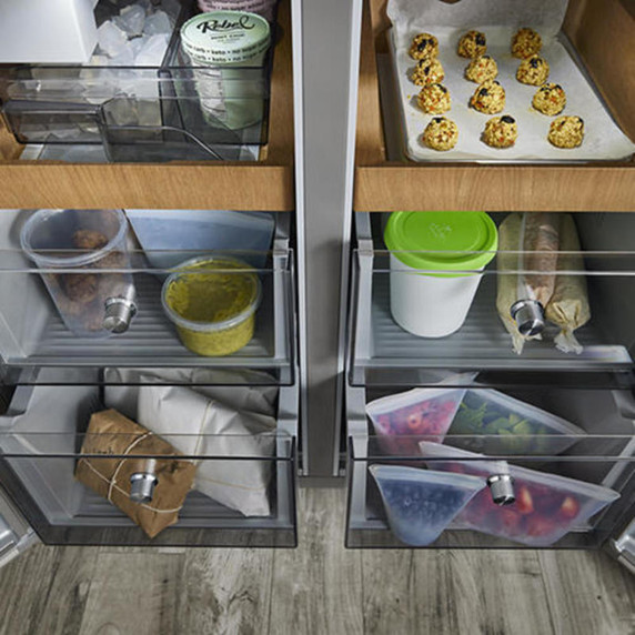 OPEN BOX Kitchenaid® 19.4 cu. ft. 36-inch wide Counter-Depth 4-Door Refrigerator with PrintShield™ Finish KRQC506MPS