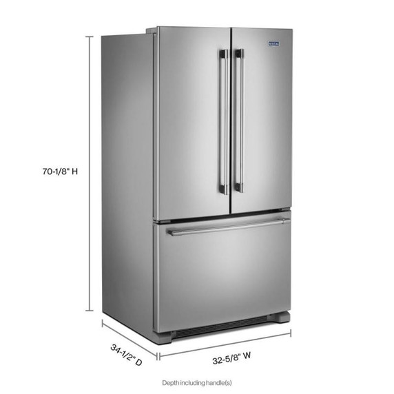 OPEN BOX Maytag® 33-Inch Wide French Door Refrigerator with Water Dispenser - 22 Cu. Ft MRFF5033PZ