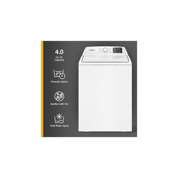 OPEN BOX 4.6 Cu. Ft. I.E.C. Whirlpool® Top Load Agitator Washer with Quick Wash WTW4105SW