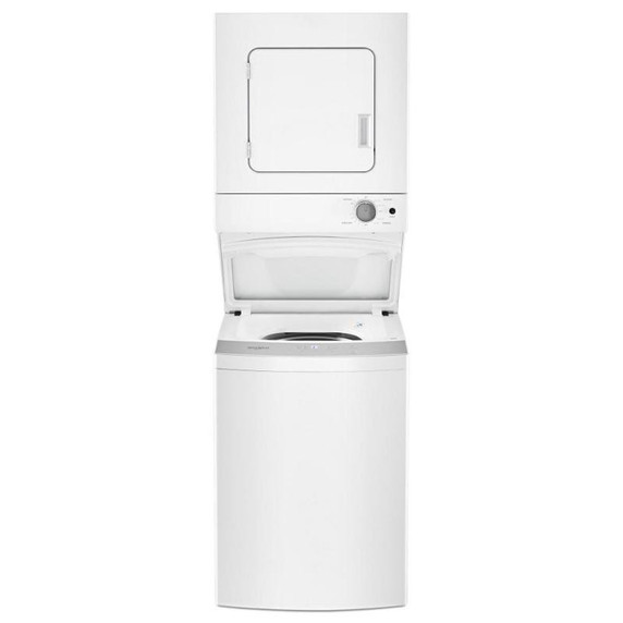 OPEN BOX Whirlpool® 1.8 cu.ft I.E.C. Electric Stacked Laundry Center 6 Wash cycles and AutoDry™ YWET4024HW