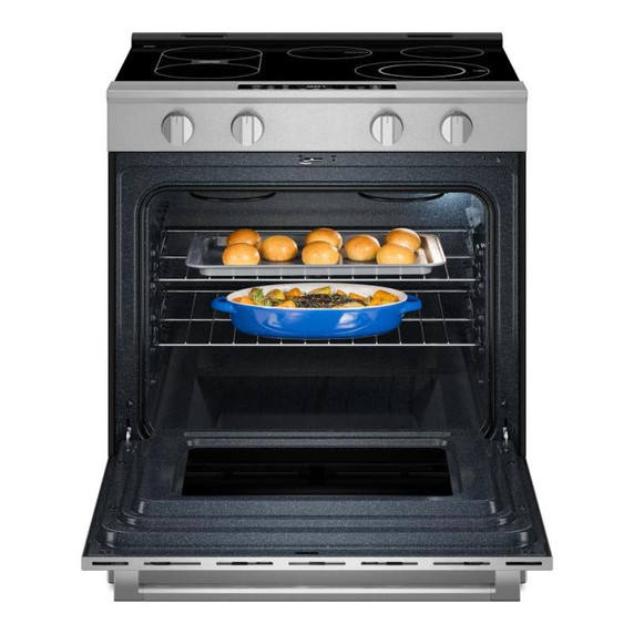 Open Box Maytag® 30-Inch Wide Slide-In Electric Range with Grill Mode and No Preheat Air Fry - 5.3 Cu. Ft. YMSES7030SZ