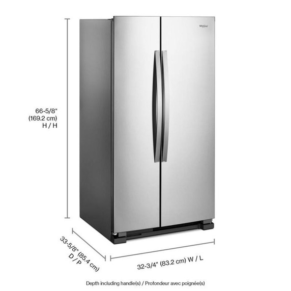 OPEN BOX Whirlpool® 33-inch Wide Side-by-Side Refrigerator - 22 cu. ft. WRS312SNHM
