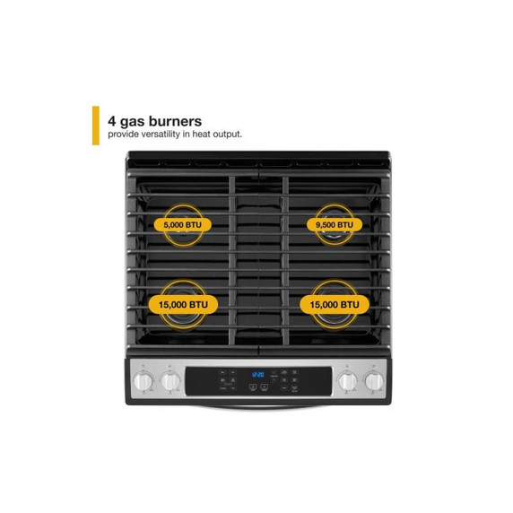 5.0 Cu. Ft. Whirlpool® Gas Range with Frozen Bake™ Technology WEG515S0LS