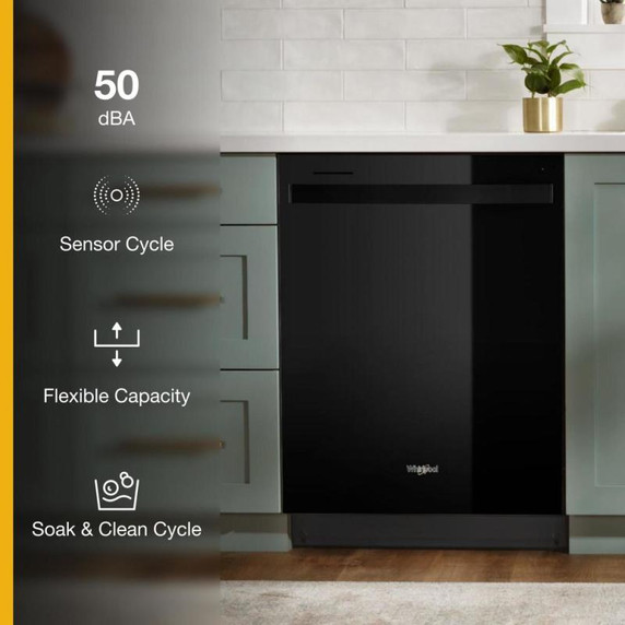 Whirlpool® 24” Dishwasher with AI Intelligent Wash and Tall Top Rack WDT740SALB