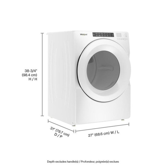 Whirlpool® 7.4 cu.ft Front Load Long Vent Gas Dryer with Intuitive Controls WGD560LHW