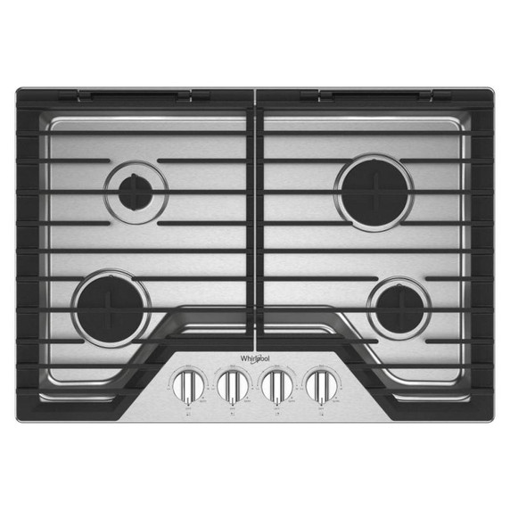 Whirlpool® 30-inch Gas Cooktop with EZ-2-Lift™ Hinged Cast-Iron Grates WCGK5030PS