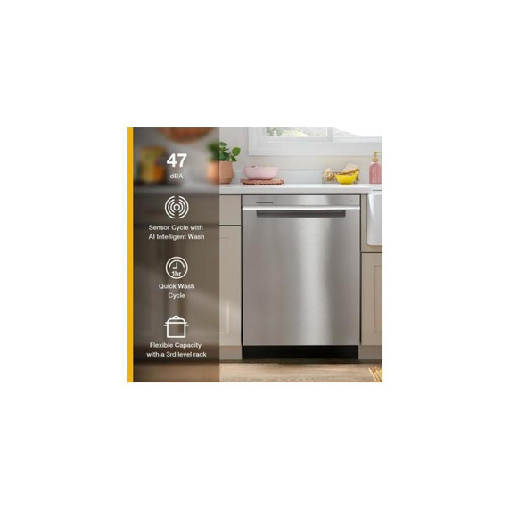 Whirlpool® 24” Stainless Steel Dishwasher with AI Intelligent Wash - 47 dBA WDTA50SAKZ
