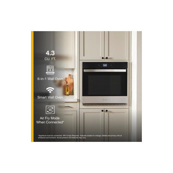 Whirlpool® 4.3 Cu. Ft. Single Wall Oven with Air Fry When Connected WOES5027LZ