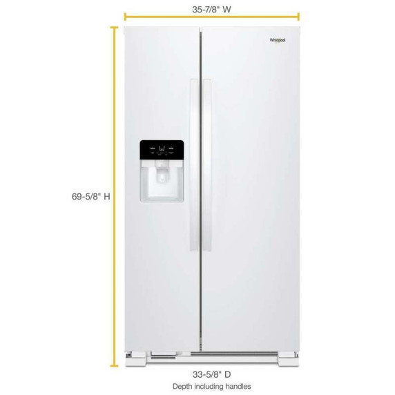 Whirlpool® 36-inch Wide Side-by-Side Refrigerator - 25 cu. ft. WRS335SDHW