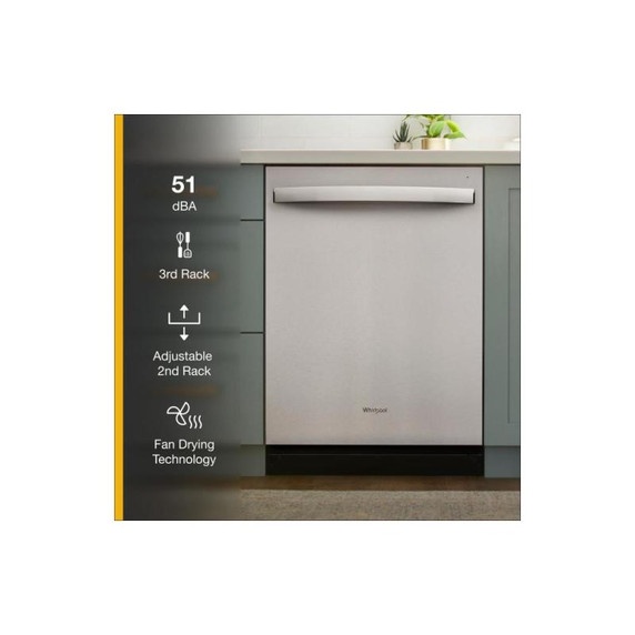 Whirlpool® 51 dBA Quiet Dishwasher with 3rd Rack WDT730HAMZ
