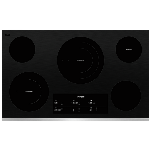 Whirlpool® 36-inch Electric Ceramic Glass Cooktop with Triple Radiant Element WCE97US6KS