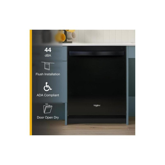 Whirlpool® 44 dBA Dishwasher Flush with Cabinets with 3rd Rack WDT550SAPB