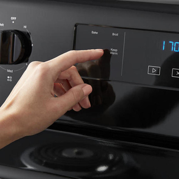 4.8 cu. ft. Whirlpool® electric range with Keep Warm setting YWFC150M0JB