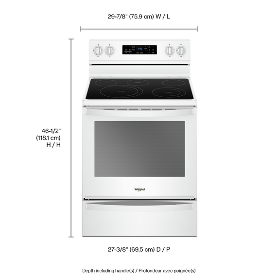 Whirlpool® 6.4 Cu. Ft. Freestanding Electric Range with Frozen Bake™ Technology YWFE775H0HW